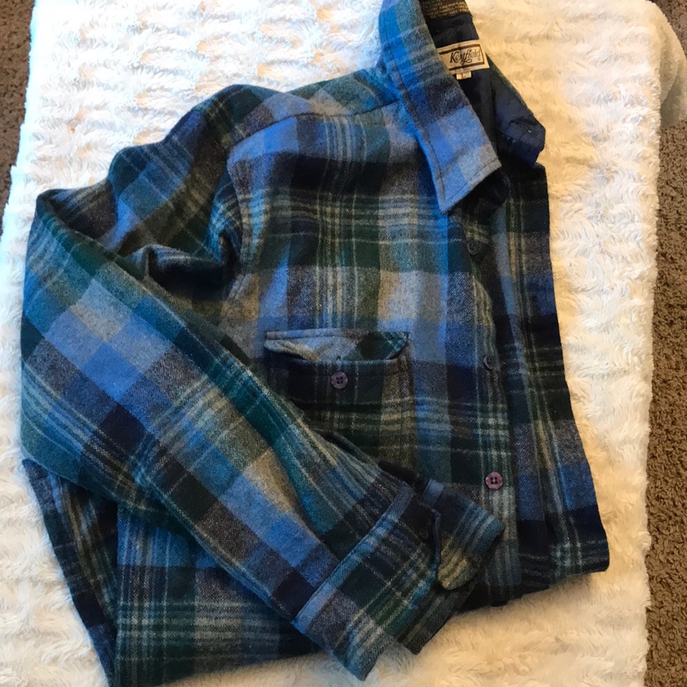 EUC Vintage wool plaid shirt size L
